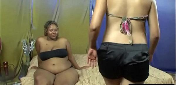  Black pregnant babes seduce one another for lesbian sex